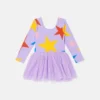 Abito a maniche lunghe con gonna in tulle con stampa a stelle Abito a maniche lunghe con gonna in tulle con stampa a stelle