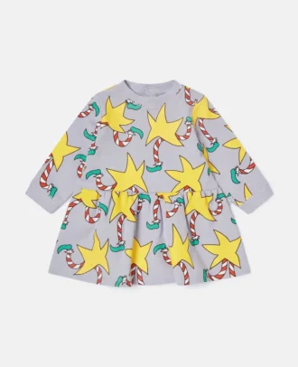Abito a maniche lunghe con stampa Candy Cane