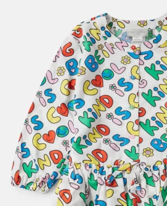 Abito a maniche lunghe con stampa Earth Friends