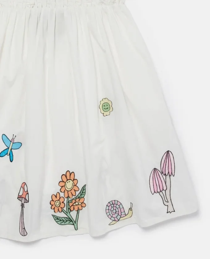 Abito con maniche ad aletta e pieghe Woodland Friends Abito con maniche ad aletta e pieghe Woodland Friends