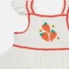Abito con maniche ad aletta e ricamo fragole Abito con maniche ad aletta e ricamo fragole