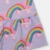 Abito con stampa arcobaleno e pattini a rotelle