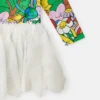Abito con stampa Earth Friends e petali in tulle Abito con stampa Earth Friends e petali in tulle