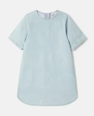 Abito in denim con logo
