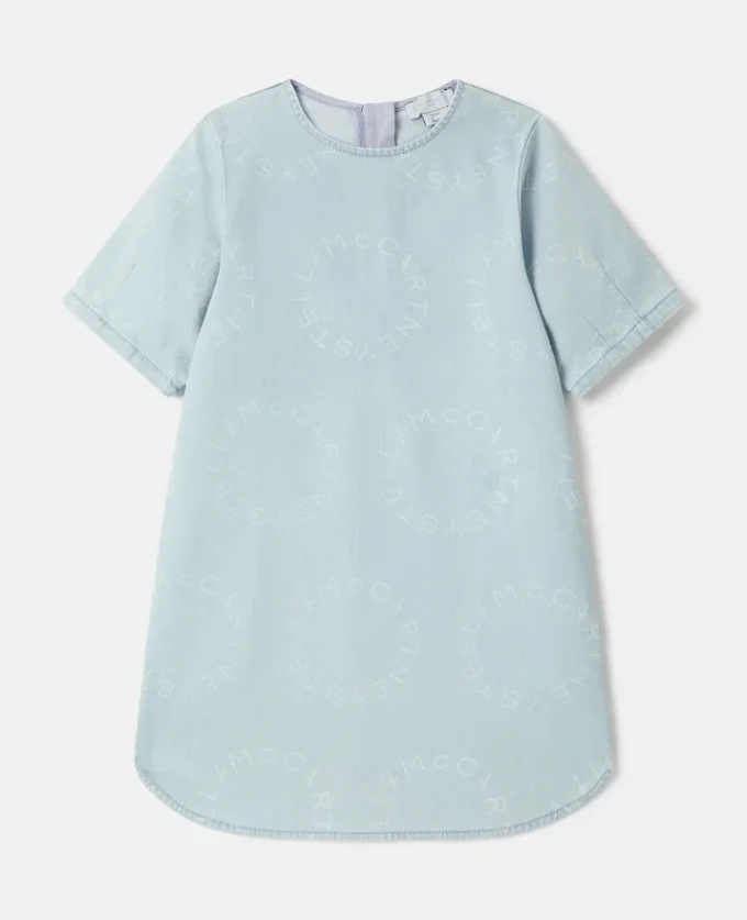Abito in denim con logo Abito in denim con logo