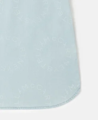 Abito in denim con logo
