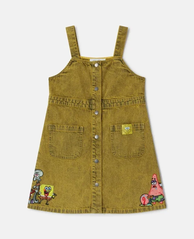 Abito in denim con stampa SpongeBob