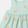 Abito in gabardine con ricamo a forma di cuore Abito in gabardine con ricamo a forma di cuore