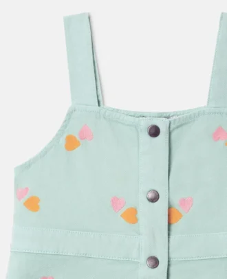 Abito in gabardine con ricamo a forma di cuore