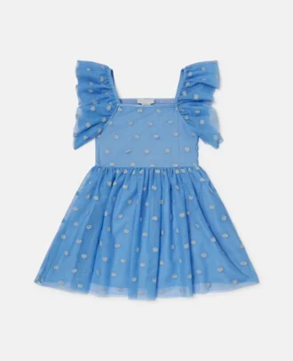 Abito in tulle con ricami floreali