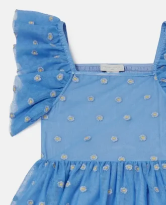 Abito in tulle con ricami floreali