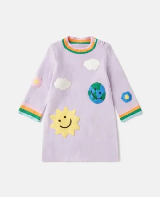 Abito maglione con ricamo grafico Earth Friends