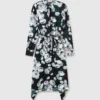 Abito midi a maniche lunghe in maglia floreale Abito midi a maniche lunghe in maglia floreale