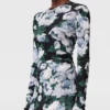 Abito midi a maniche lunghe in maglia floreale Abito midi a maniche lunghe in maglia floreale