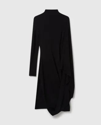 Abito midi asimmetrico con mantella