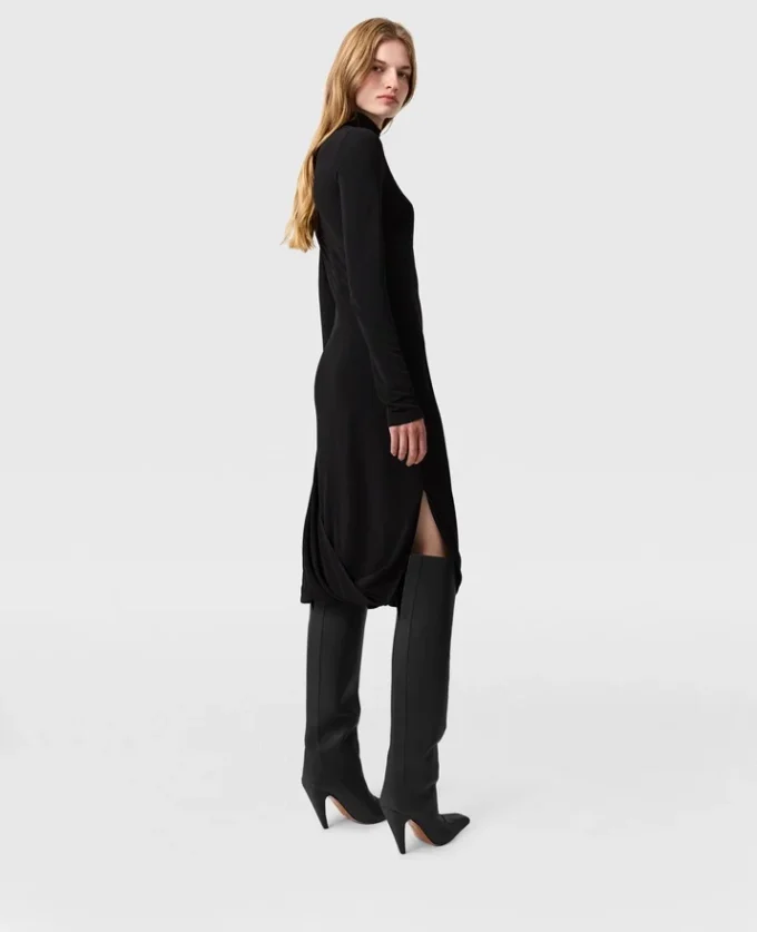 Abito midi asimmetrico con mantella Abito midi asimmetrico con mantella