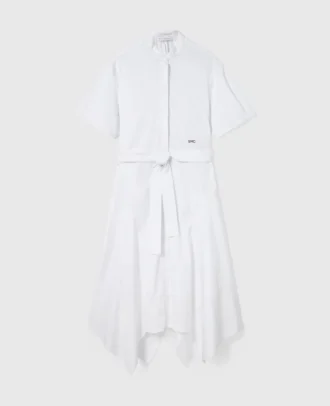 Abito midi con cintura e maniche corte