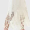 Abito midi con frange e maglia aperta Abito midi con frange e maglia aperta