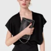 Abito midi con scollo a V profondo e maniche ad aletta Abito midi con scollo a V profondo e maniche ad aletta