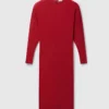 Abito midi con spalline e maniche lunghe Abito midi con spalline e maniche lunghe