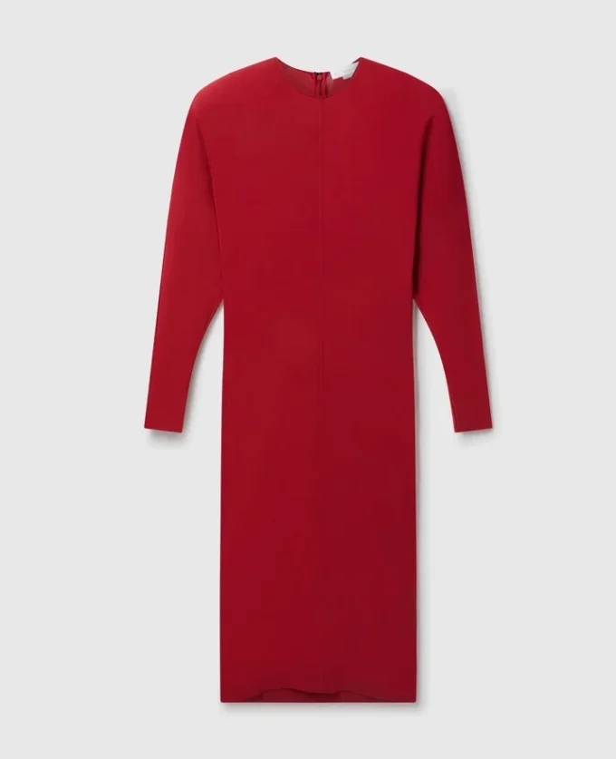 Abito midi con spalline e maniche lunghe Abito midi con spalline e maniche lunghe