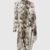 Abito midi drappeggiato con stampa leopardata Abito midi drappeggiato con stampa leopardata