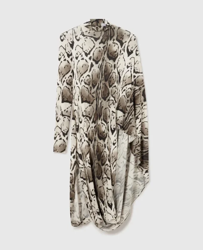 Abito midi drappeggiato con stampa leopardata Abito midi drappeggiato con stampa leopardata