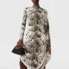 Abito midi drappeggiato con stampa leopardata Abito midi drappeggiato con stampa leopardata