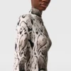 Abito midi drappeggiato con stampa leopardata Abito midi drappeggiato con stampa leopardata