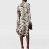 Abito midi drappeggiato con stampa leopardata Abito midi drappeggiato con stampa leopardata