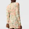 Abito mini a maniche lunghe con stampa peonie Abito mini a maniche lunghe con stampa peonie
