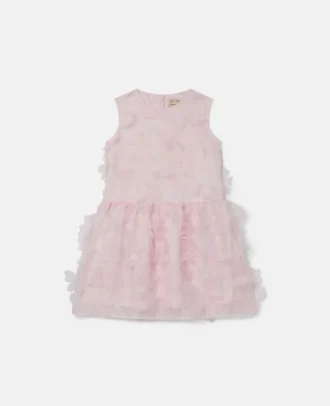 Abito senza maniche con applicazioni floreali