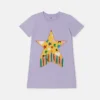 Abito t-shirt con frange e stampa a stelle Abito t-shirt con frange e stampa a stelle