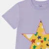 Abito t-shirt con frange e stampa a stelle Abito t-shirt con frange e stampa a stelle