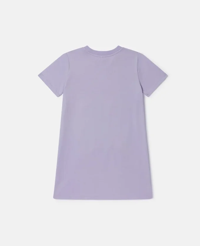 Abito t-shirt con frange e stampa a stelle Abito t-shirt con frange e stampa a stelle
