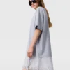 Abito T-shirt con inserti in pizzo