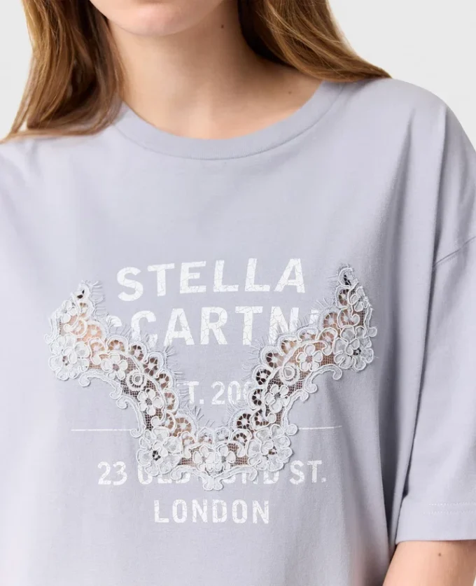 Abito T-shirt con inserti in pizzo