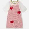 Abito T-shirt con rete a cuori