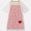 Abito T-shirt con rete a cuori