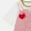 Abito T-shirt con rete a cuori