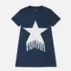 Abito T-shirt con stelle frangiate