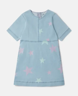Abito T-shirt in denim con stampa Stella Star