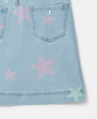 Abito T-shirt in denim con stampa Stella Star