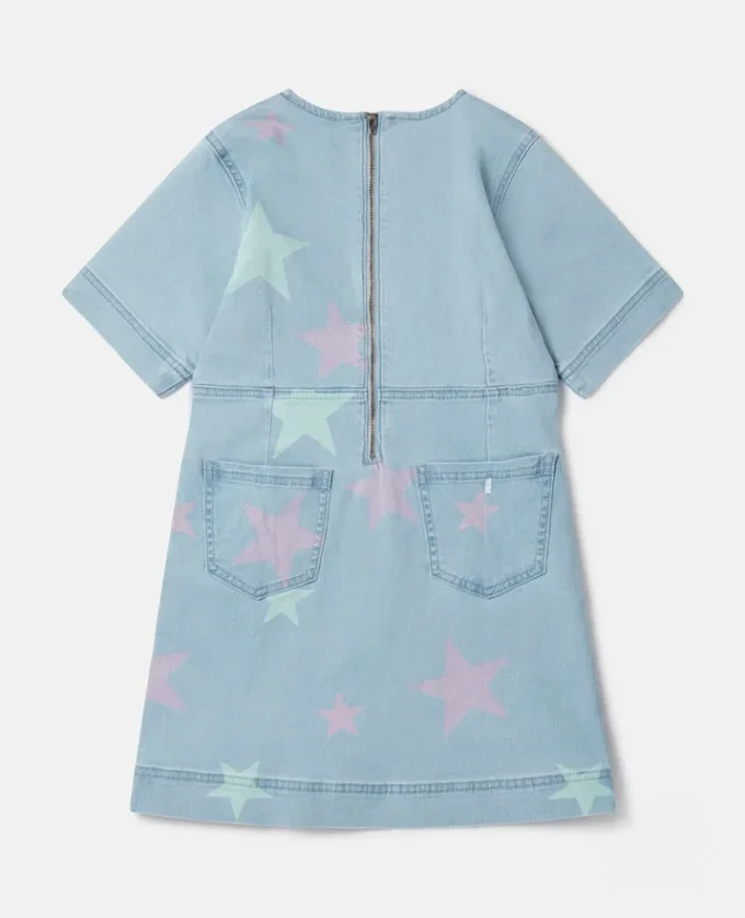 Abito T-shirt in denim con stampa Stella Star Abito T-shirt in denim con stampa Stella Star
