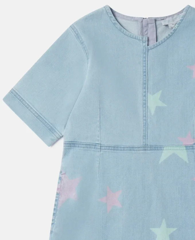 Abito T-shirt in denim con stampa Stella Star Abito T-shirt in denim con stampa Stella Star
