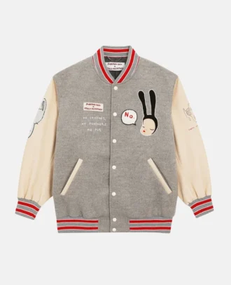 Bomber con patch ricamata Yoshitomo Nara