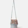 Borsa a secchiello con frange e nappine Borsa a secchiello con frange e nappine
