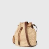 Borsa a secchiello Falabella in rafia lavorata all’uncinetto Borsa a secchiello Falabella in rafia lavorata all’uncinetto