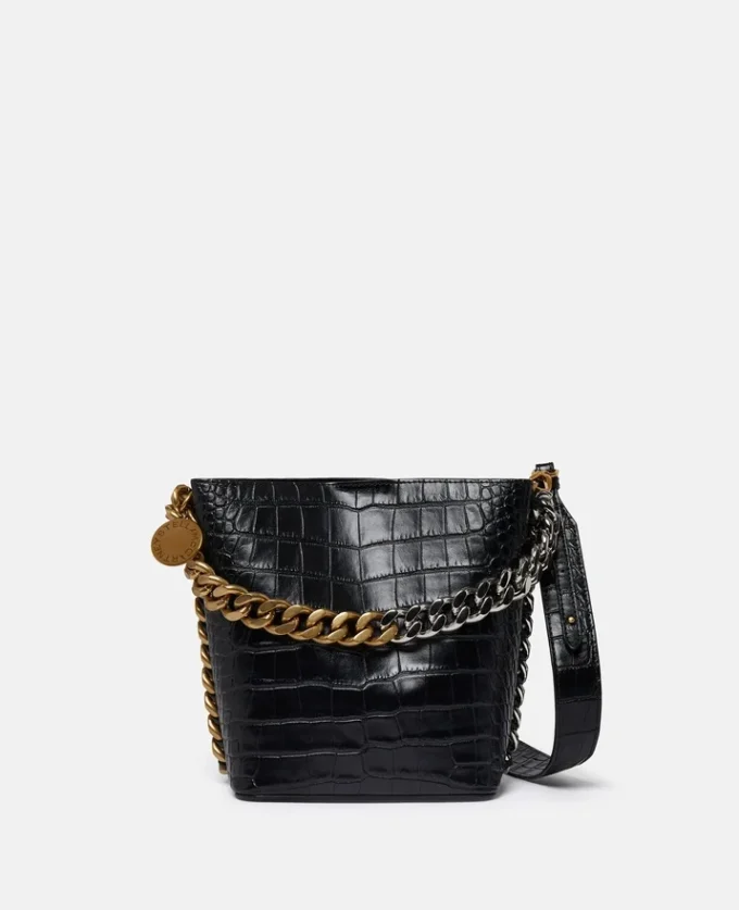 Borsa a secchiello Frayme con effetto coccodrillo goffrato Borsa a secchiello Frayme con effetto coccodrillo goffrato