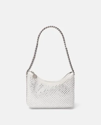 Borsa a tracolla con cerniera Falabella Crystal Hotfix